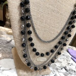 Tiered chains w/balls necklace